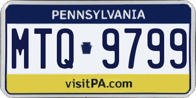 PA license plate MTQ9799