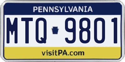 PA license plate MTQ9801