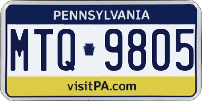 PA license plate MTQ9805