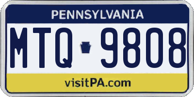 PA license plate MTQ9808