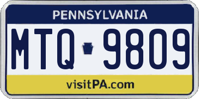 PA license plate MTQ9809