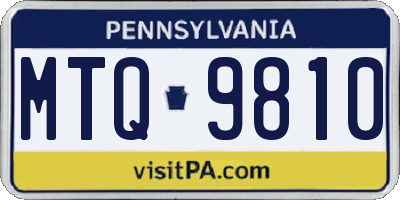 PA license plate MTQ9810