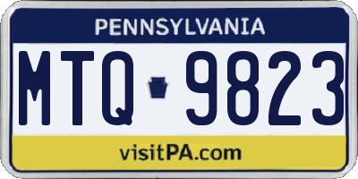 PA license plate MTQ9823