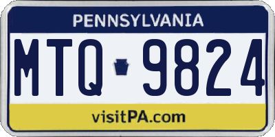 PA license plate MTQ9824