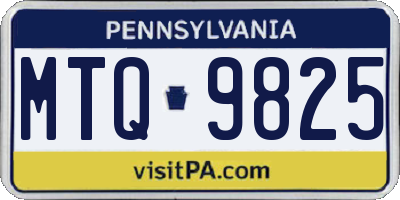 PA license plate MTQ9825