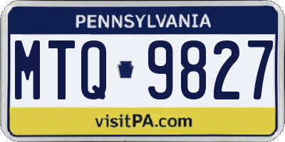 PA license plate MTQ9827