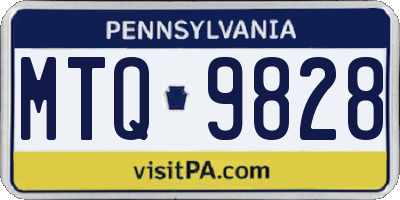 PA license plate MTQ9828