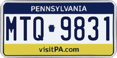 PA license plate MTQ9831