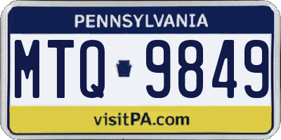 PA license plate MTQ9849