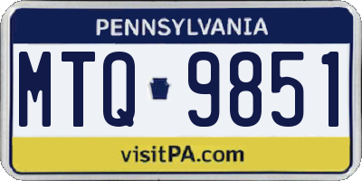 PA license plate MTQ9851