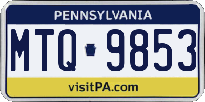 PA license plate MTQ9853