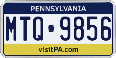 PA license plate MTQ9856
