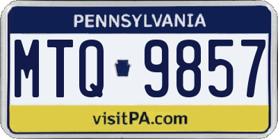PA license plate MTQ9857