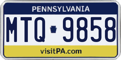PA license plate MTQ9858