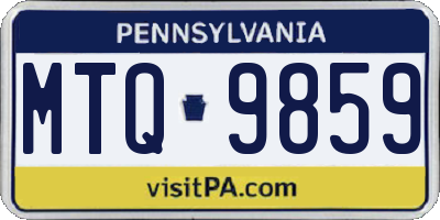 PA license plate MTQ9859