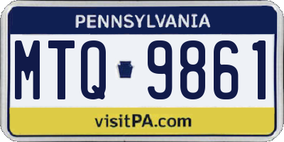 PA license plate MTQ9861