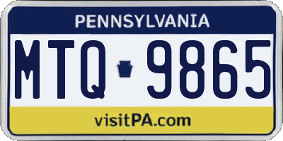 PA license plate MTQ9865
