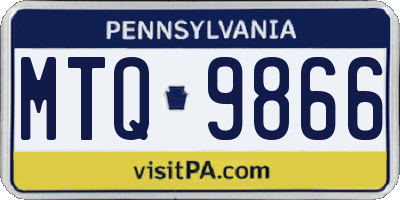 PA license plate MTQ9866