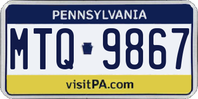 PA license plate MTQ9867