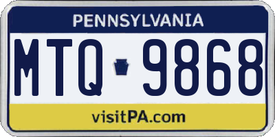 PA license plate MTQ9868
