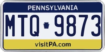 PA license plate MTQ9873