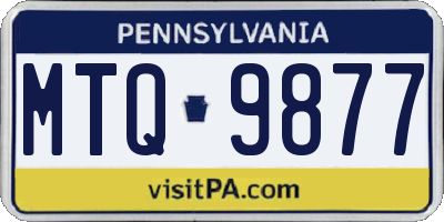 PA license plate MTQ9877