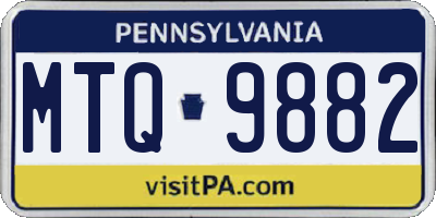 PA license plate MTQ9882