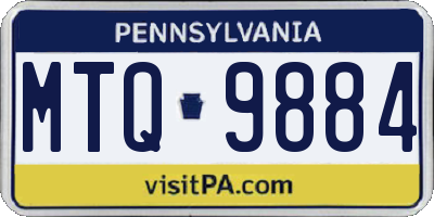 PA license plate MTQ9884