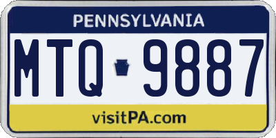 PA license plate MTQ9887