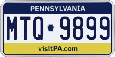 PA license plate MTQ9899