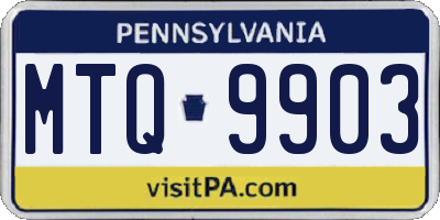 PA license plate MTQ9903