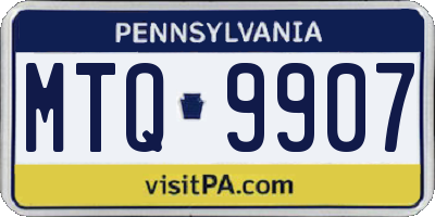 PA license plate MTQ9907