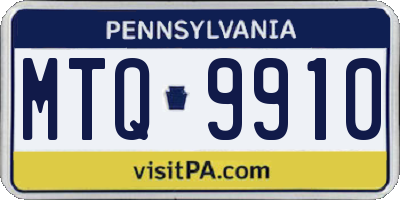 PA license plate MTQ9910