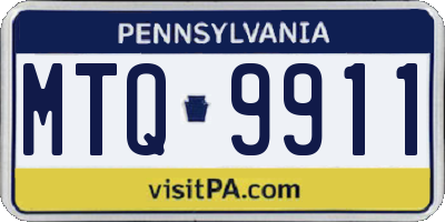 PA license plate MTQ9911