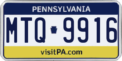 PA license plate MTQ9916