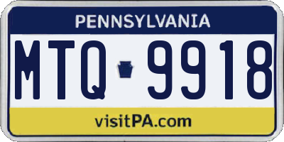 PA license plate MTQ9918