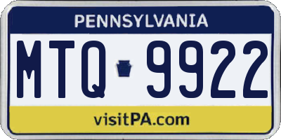 PA license plate MTQ9922