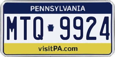 PA license plate MTQ9924