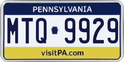 PA license plate MTQ9929
