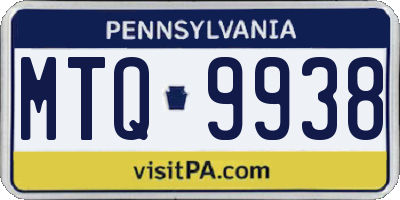 PA license plate MTQ9938