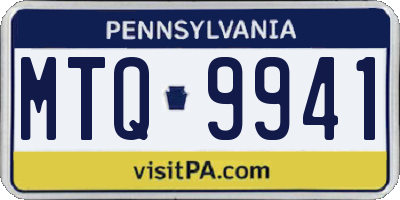 PA license plate MTQ9941