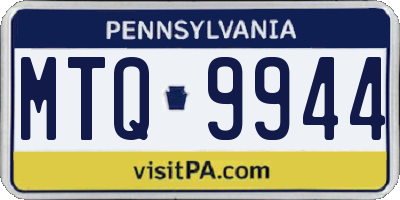 PA license plate MTQ9944