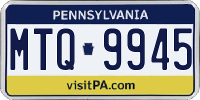 PA license plate MTQ9945