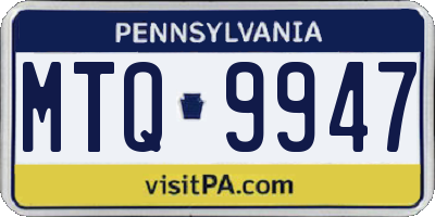 PA license plate MTQ9947