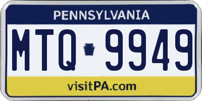 PA license plate MTQ9949