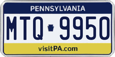PA license plate MTQ9950
