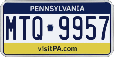 PA license plate MTQ9957