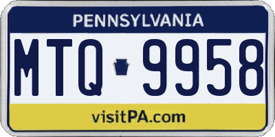 PA license plate MTQ9958
