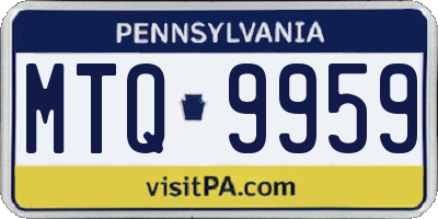 PA license plate MTQ9959