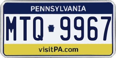 PA license plate MTQ9967